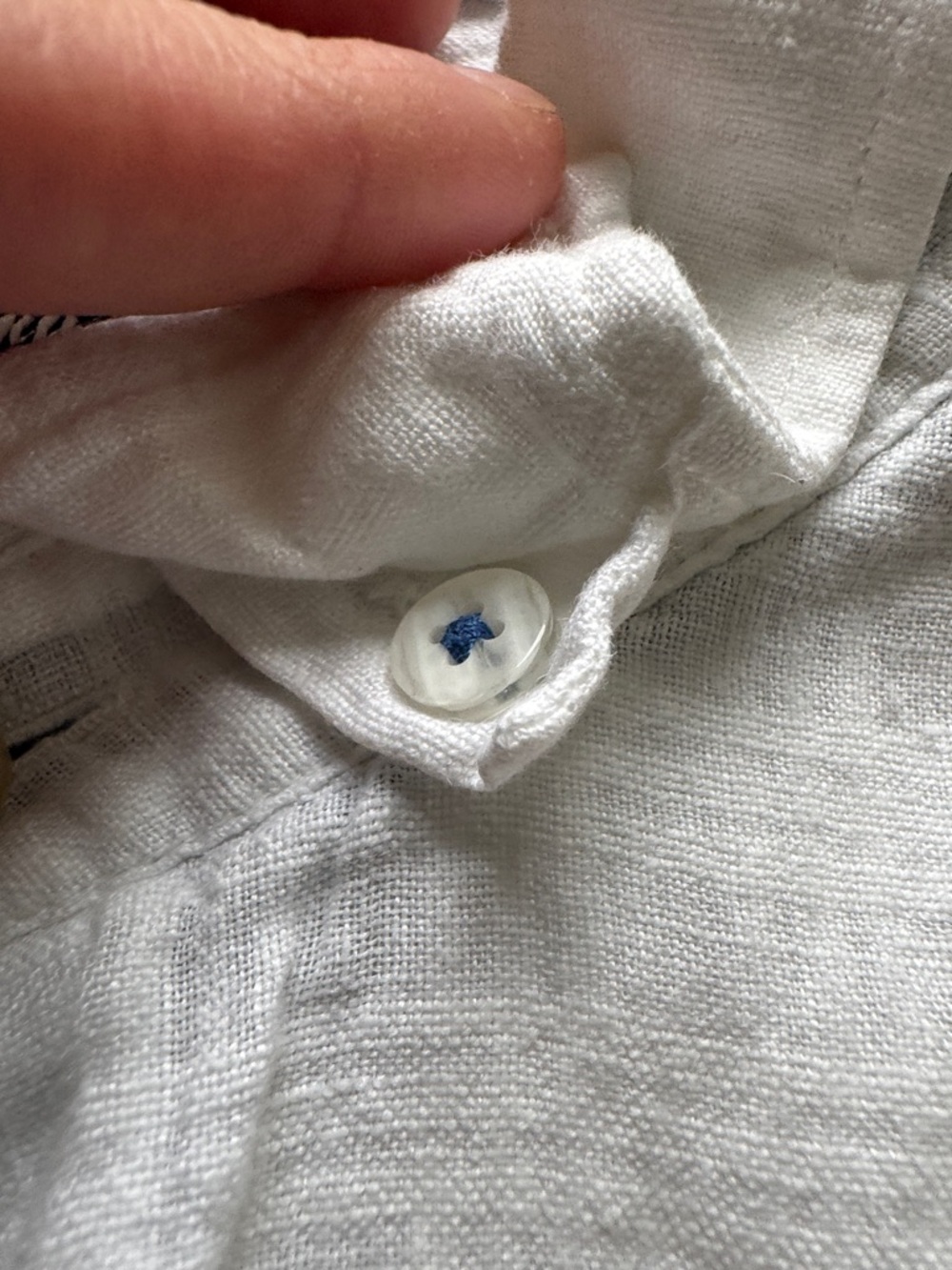 Johnny Bahama Linen Cotton Shirt Large White Coastal Resort Beach Button Up - Picture 14 of 15